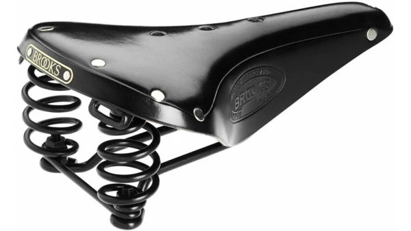 Brooks Flyer jousitettu nahkasatula - Musta