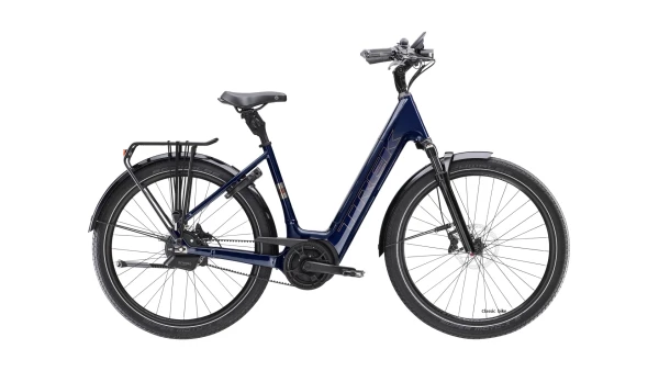 Trek District+ 5 Lowstep Hihnavetoinen Sähköpyörä Deep Dark Blue 545Wh