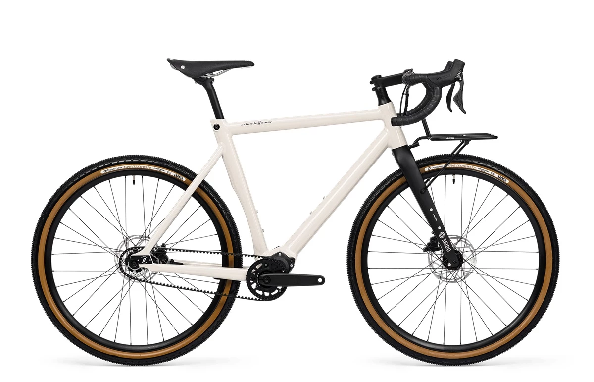 Schindelhauer Wilhelm Rohloff Hihnavetoinen gravelpyörä Cream White