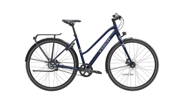 Trek District 3 Midstep Deep Dark Blue hihnavetoinen hybridipyรถrรค