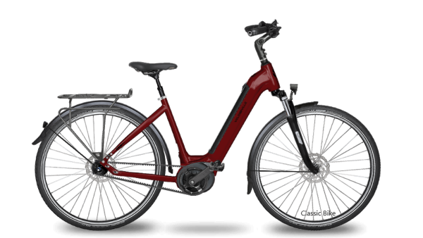 Velo de Ville AEB 890 Pure hihnavetoinen sähköpyörä - Ruby Red Mat