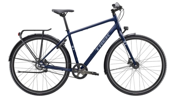 Trek District 3 Equipped hihnavetoinen hybridipyörä Matte Blue